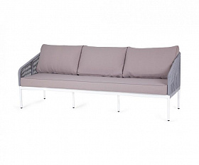 Диван трехместный Канны 4SIS из роупа (веревки), цвет светло-серый