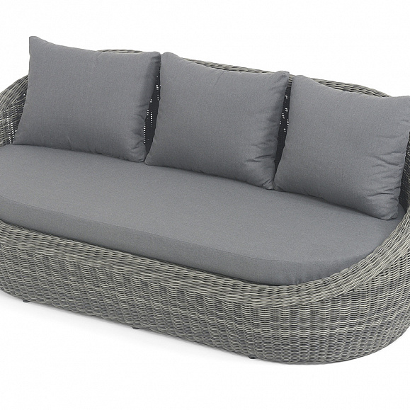 Барселона диван из искусственного ротанга трехместный, цвет графит фото 4