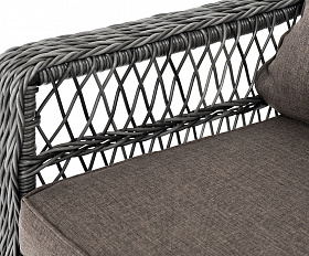 Гранд Латте диван трехместный из искусственного ротанга, цвет графит
