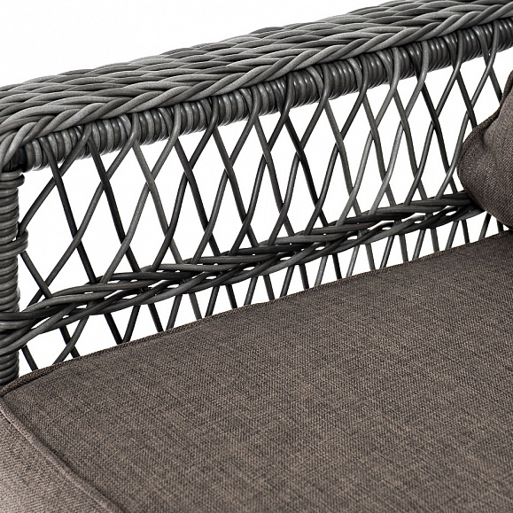 Гранд Латте диван трехместный из искусственного ротанга, цвет графит фото 5