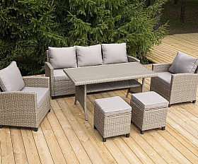 Обеденная Мэдисон 4SIS группа из искусственного ротанга, цвет соломенный