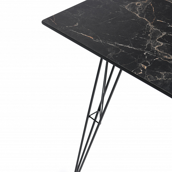 Руссо обеденный стол из HPL 150х80см, цвет черный мрамор фото 2