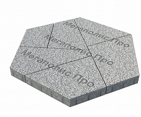 Тротуарная плитка Выбор Оригами Б.4.Фсм.8 80 мм Стоунмикс Бело-черный