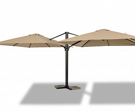 Фабриано зонт двухкупольный 3x3м на алюминиевой опоре, тент темно-серый