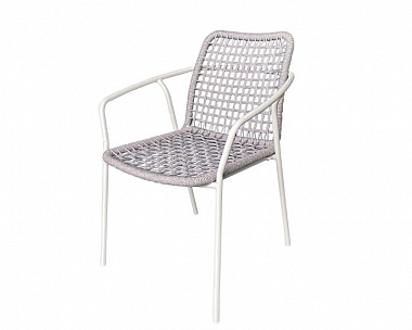 Плетеный стул Тунис 4SIS из роупа (веревки), цвет светло-серый