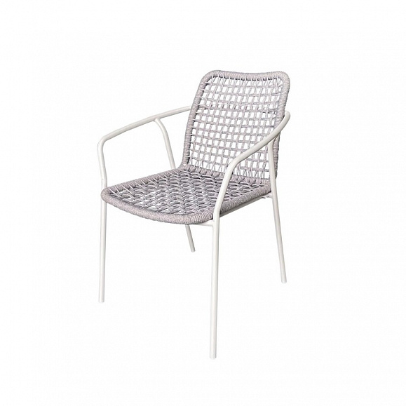Плетеный стул Тунис 4SIS из роупа (веревки), цвет светло-серый фото 1