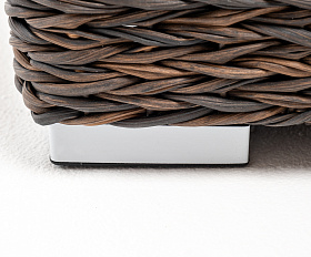 Лунго плетеная оттоманка с подушкой (гиацинт), цвет коричневый