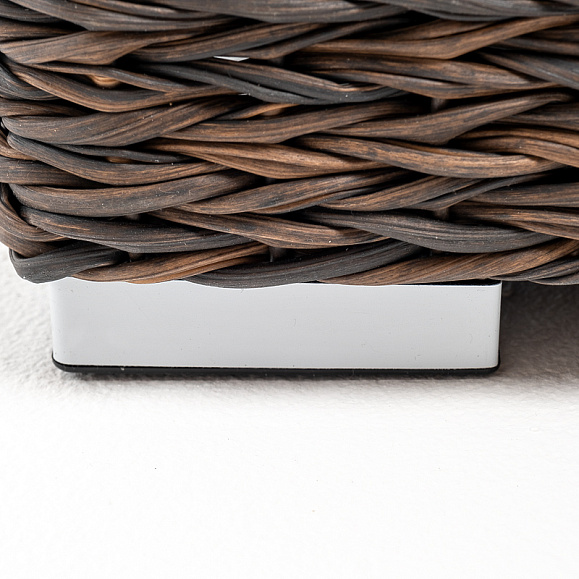 Лунго плетеная оттоманка с подушкой (гиацинт), цвет коричневый фото 6