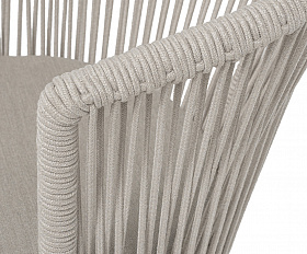 Люксембург стул плетеный из роупа, каркас из стали (RAL1013) муар, роуп бежевый круглый, ткань бежевая 15052