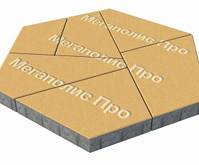 Тротуарная плитка Выбор Оригами Б.4.Фсм.8 80 мм Стандарт Желтый