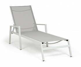 Парма шезлонг из алюминия темно-серый (RAL7024) муар, ткань текстилен серая