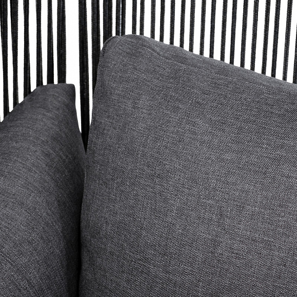 Мадрид кресло плетеное из роупа, каркас алюминий темно-серый (RAL7024) муар, роуп темно-серый круглый, ткань темно-серая 027 фото 6