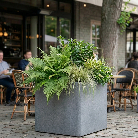 Кашпо TERRAFAKTURA Квадро 50x50x50 Базальт фото 1