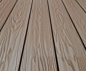 Террасная доска Террапол Смарт 3D Пустотелая с пазом 4000 или 3000х130х22 мм, цвет Тик Киото