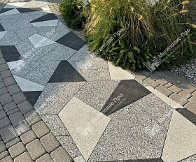 Тротуарная плитка Выбор Оригами Б.4.Фсм.8 80 мм Стоунмикс Бело-черный