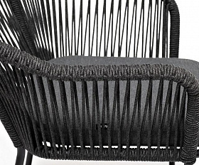 Обеденная группа Лион 4SIS на 4 персоны со стульями "Лион" темно-серый, круглый стол "серый гранит"