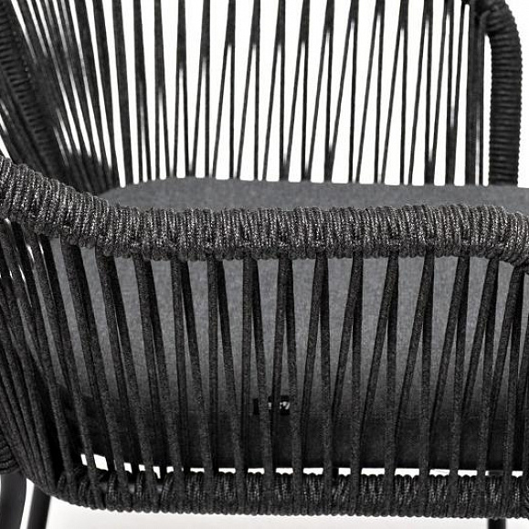 Обеденная группа Лион 4SIS на 4 персоны со стульями "Лион" темно-серый, круглый стол "серый гранит" фото 2