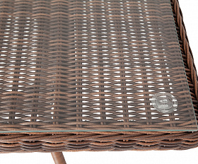 Латте плетеный стол из искусственного ротанга 200х90см, цвет коричневый