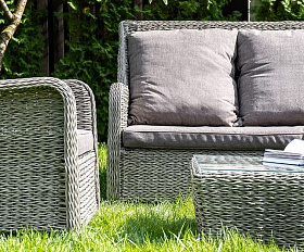 Плетеное кресло Гляссе 4SIS из искусственного ротанга (гиацинт), цвет графит