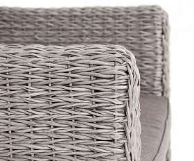 Кресло Кальяри 4SIS из искусственного ротанга (гиацинт), цвет серый