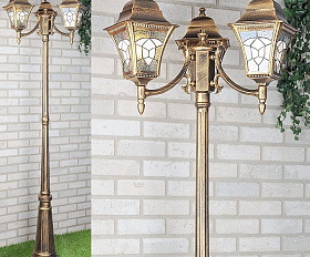 Уличный светильник Elektrostandard Altair IP44 F/3 черное золото