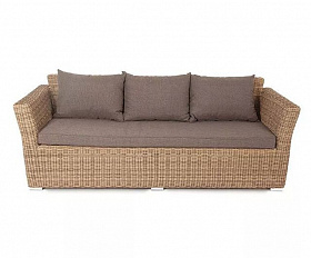 Диван трехместный Капучино 4SIS из искусственного ротанга, цвет соломенный