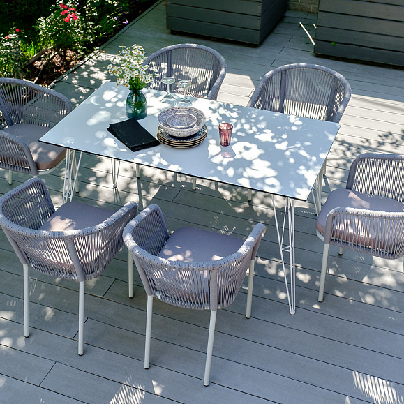 Руссо обеденный стол из HPL 150х80см, цвет молочный фото 1