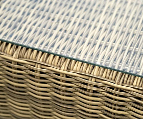 Журнальный столик Лунго 4SIS из искусственного ротанга, цвет соломенный