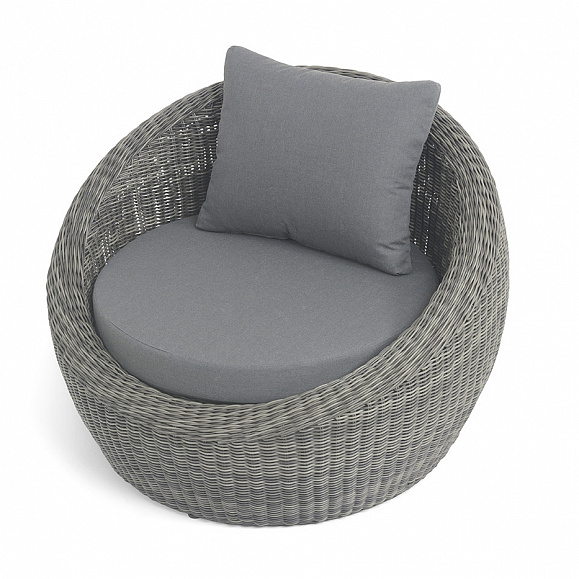 Барселона кресло из искусственного ротанга, цвет графит фото 4