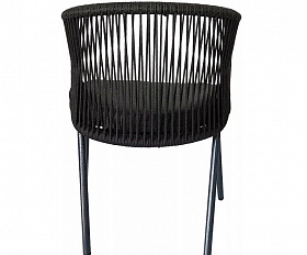 Плетеный стул Милан 4SIS из роупа (веревки), цвет темно-серый