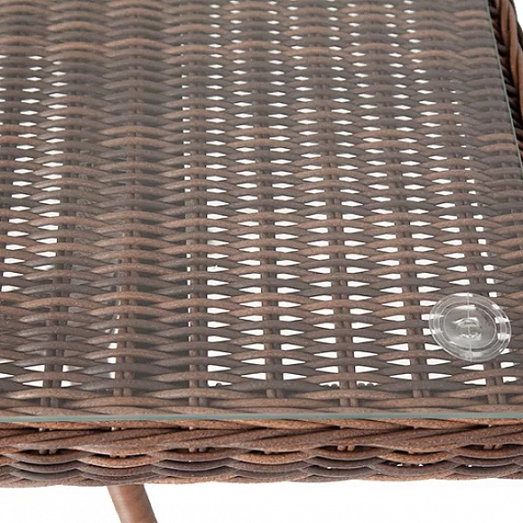 Плетеный стол Латте 4SIS из искусственного ротанга, цвет коричневый фото 5