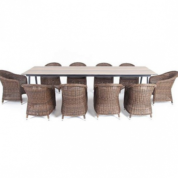 Обеденная Рио 4SIS группа на 10 персон, стол HPL дуб, цвет коричневый фото 2
