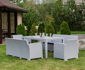 Обеденный комплект Grand Lana Dining XL Royal Family из пластика, цвет светло-серый