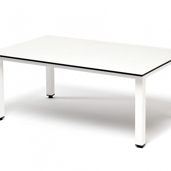 Канны журнальный столик из HPL 90х60, H40, каркас белый, цвет столешницы молочный фото 3