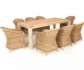 Обеденная группа Арбаро С 4SIS из искусственного ротанга, цвет соломенный