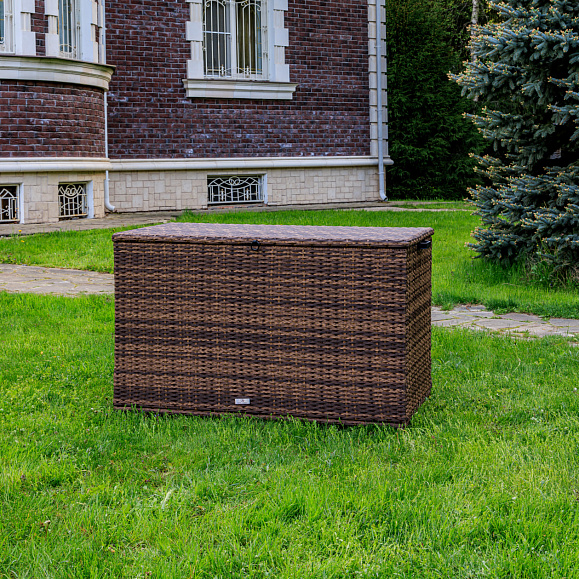 Сундук для хранения Karl 120 Royal Family из искусственного ротанга c колесиками, цвет коричневый фото 1