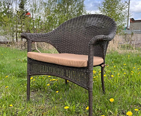 Плетеное кресло LV-140B-Brown с подушкой в комплекте