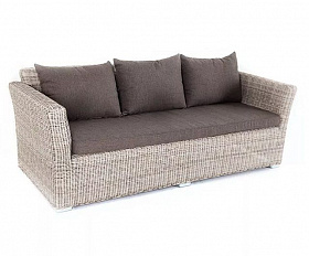 Диван трехместный Капучино 4SIS из искусственного ротанга, цвет бежевый