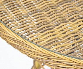 Эспрессо плетеный круглый стол, диаметр 80 см, цвет соломенный