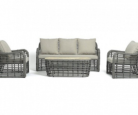 Лаунж-Зона Ницца 4SIS из искусственного ротанга, цвет серый