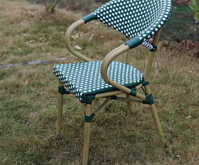 Плетеный стул Грас 4SIS из искусственного ротанга, цвет зеленый