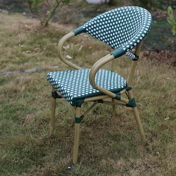 Плетеный стул Грас 4SIS из искусственного ротанга, цвет зеленый фото 4