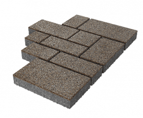 Тротуарная плитка Stellard Микс Сити 60 мм Красный гранит