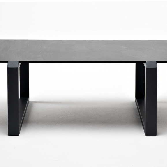 Варадеро журнальный стол из HPL 110х60 H43, каркас алюминий темно-серый (RAL 7024), цвет столешницы серый гранит фото 2