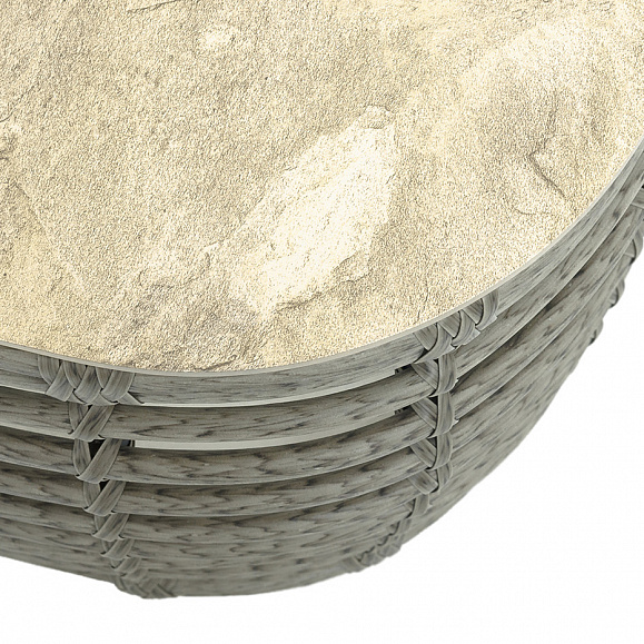 Ницца журнальный столик из искусственного ротанга, цвет серый фото 6