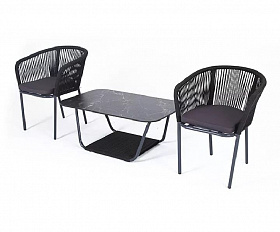 Кофейный набор Марсель 4SIS из роупа (веревки), цвет темно-серый