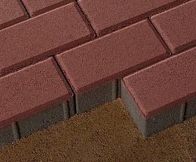 Брусчатка 342 механический завод Прямоугольник 200х100х80 мм Ярко-красный