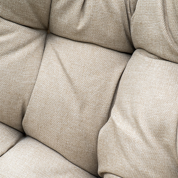 Венеция подвесное кресло-кокон из искусственного ротанга, цвет серый с бежевой подушкой фото 5