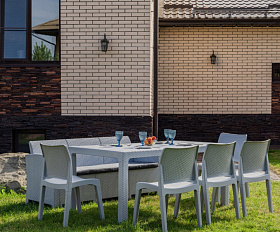 Обеденный комплект July XXL Royal Family из пластика, цвет светло-серый