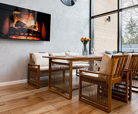 Обеденный комплект Grand Michelle с диваном Royal Family из дерева, цвет бежевый